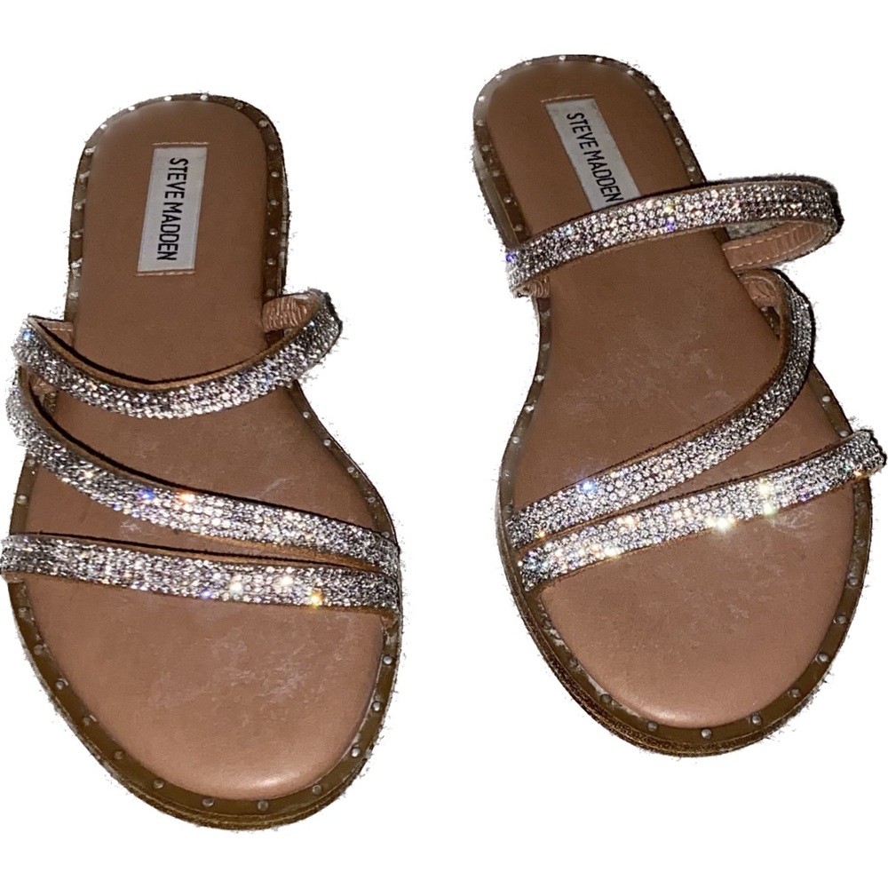 Steve Madden Rhinestone Flat Sandals - Size 7